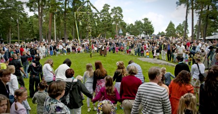 Dans kring midsommarstången